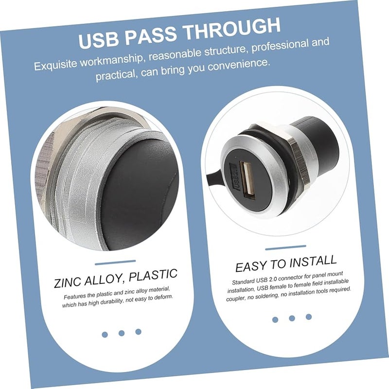 USB Panel Mount Connector Female to Female Extension Flush Mount Design High Speed Data Transfer - Image 3